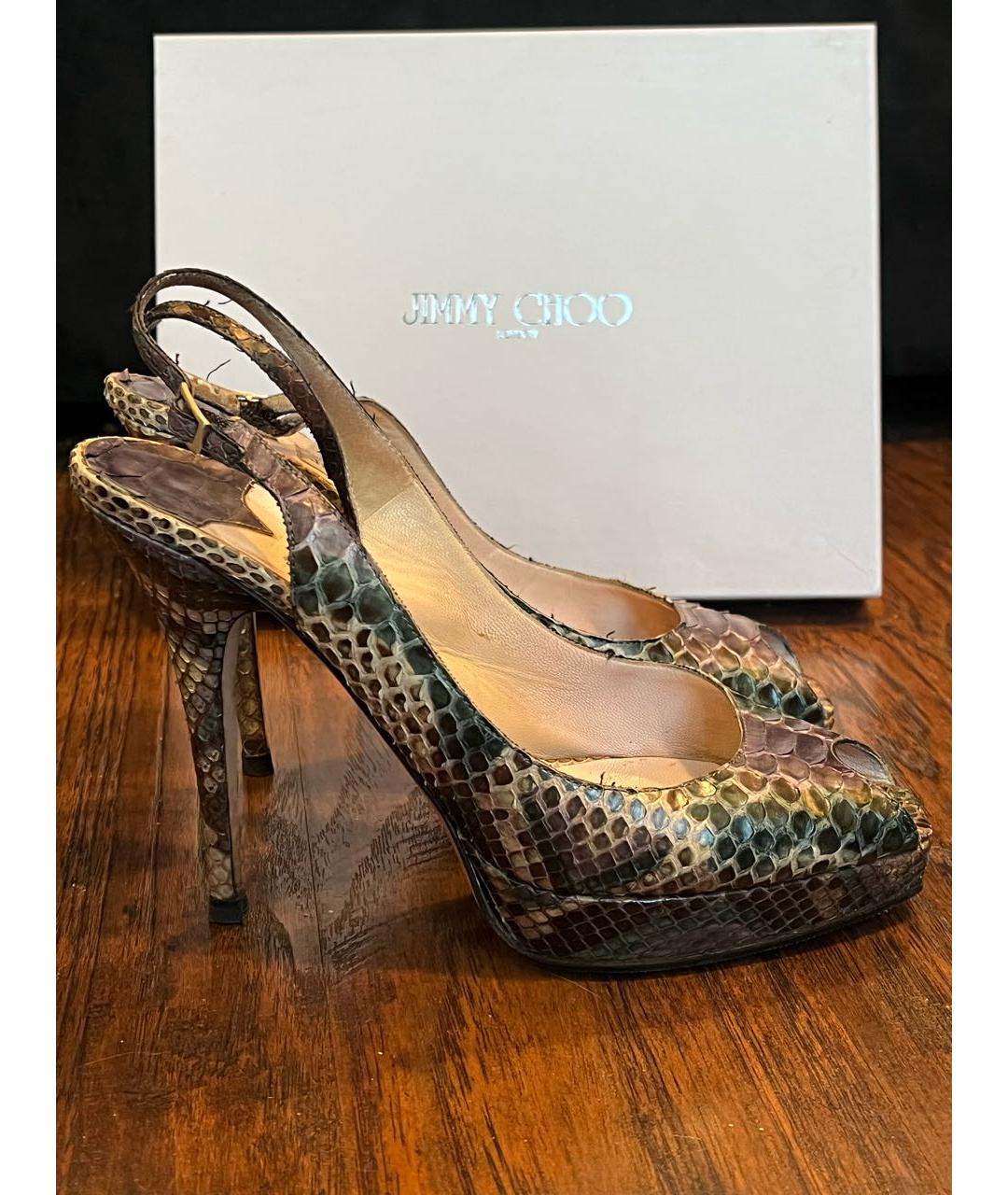 JIMMY CHOO Мульти босоножки из кожи питона, фото 6