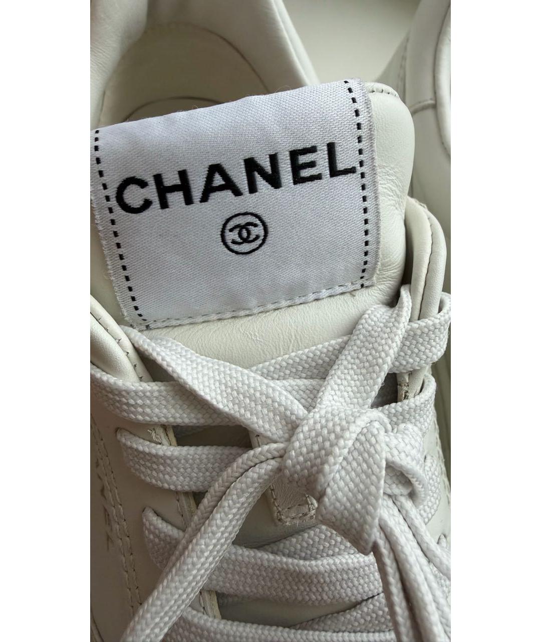 CHANEL Белые кожаные кеды, фото 6