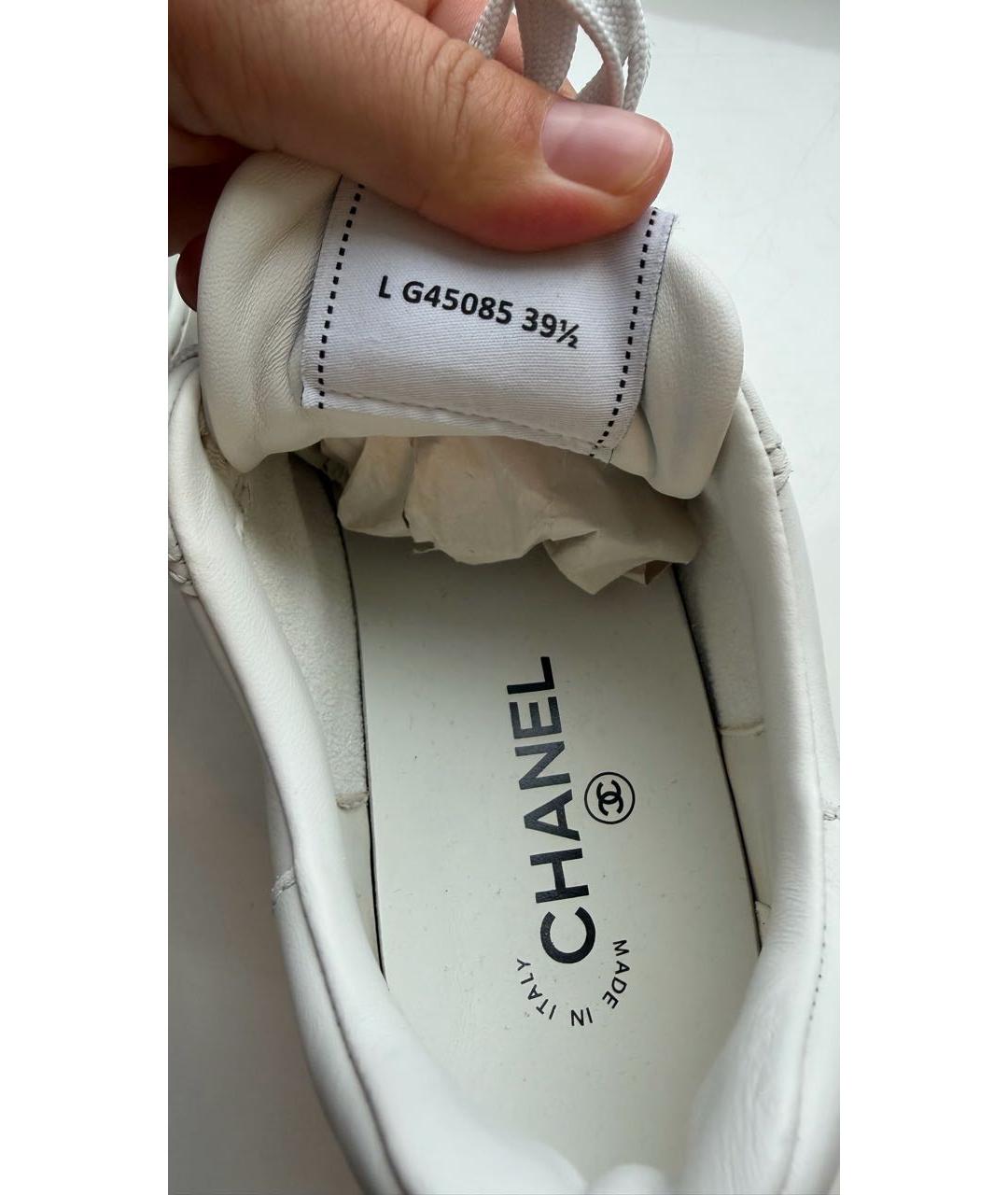 CHANEL Белые кожаные кеды, фото 8
