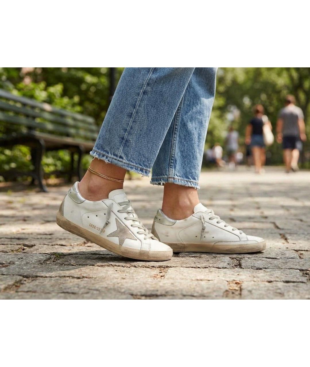 GOLDEN GOOSE Белые кожаные кеды, фото 2