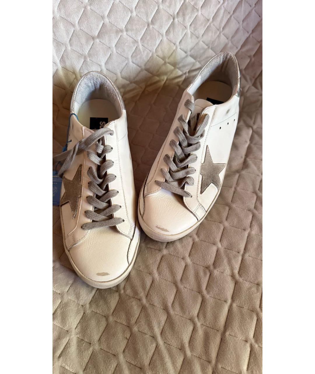 GOLDEN GOOSE Белые кожаные кеды, фото 3