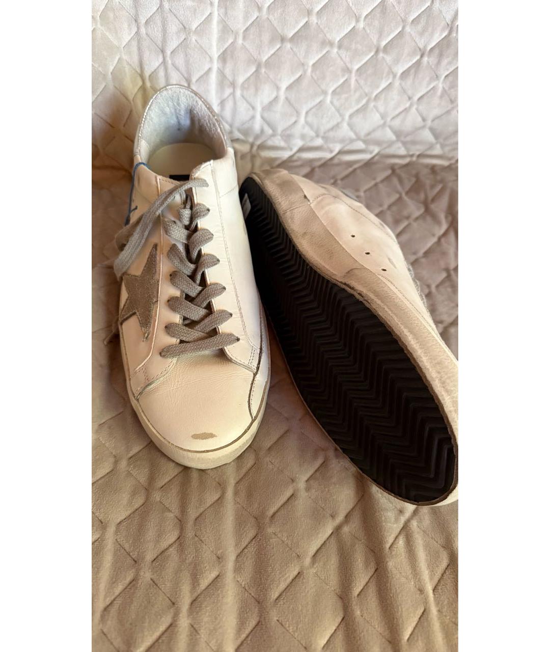 GOLDEN GOOSE Белые кожаные кеды, фото 4