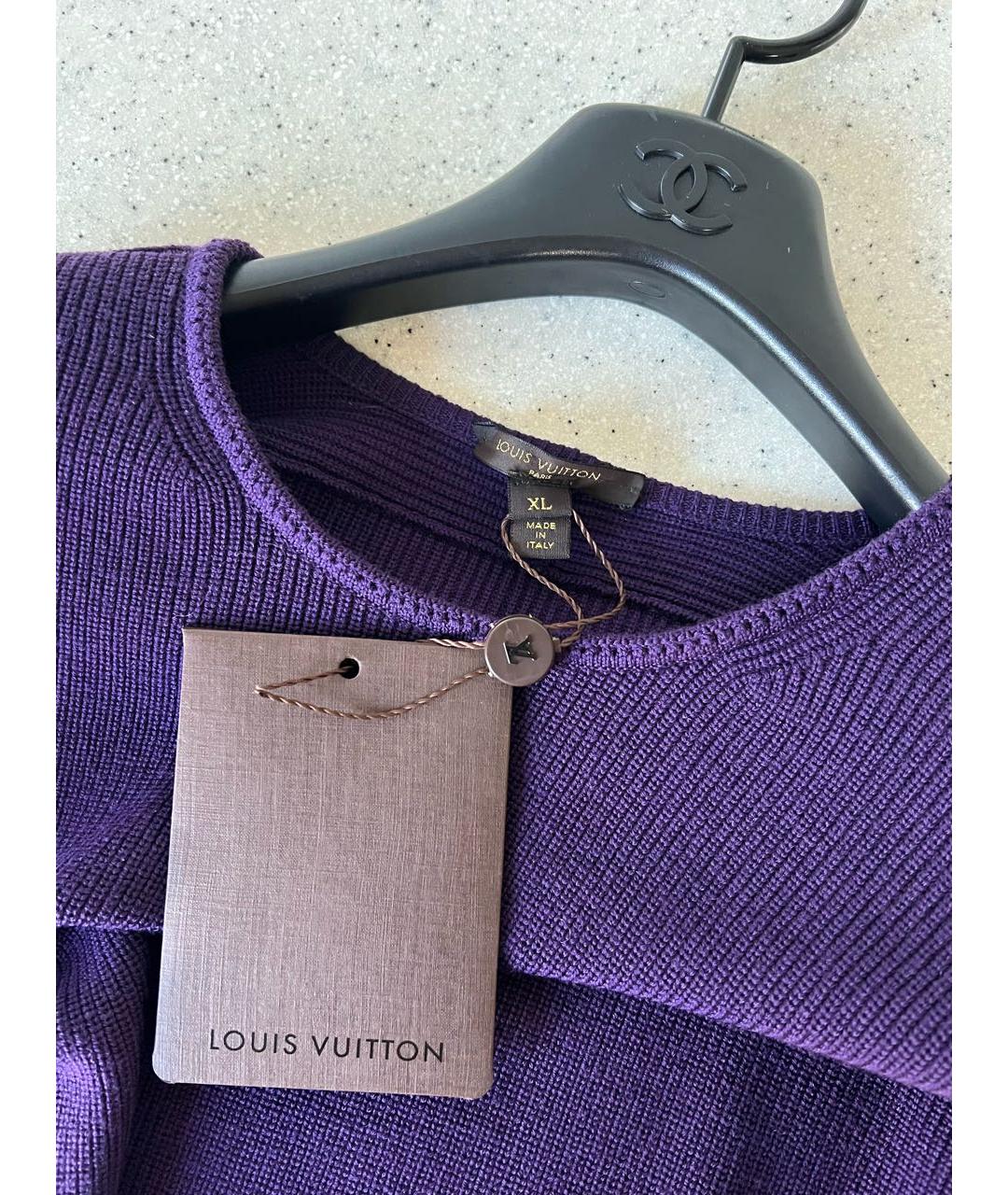 LOUIS VUITTON Фиолетовый шерстяной джемпер / свитер, фото 3