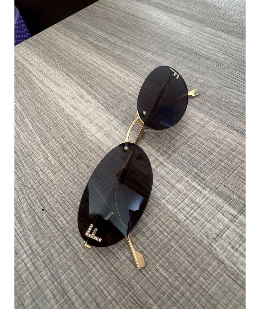 FENDI Черные металлические солнцезащитные очки, фото 2