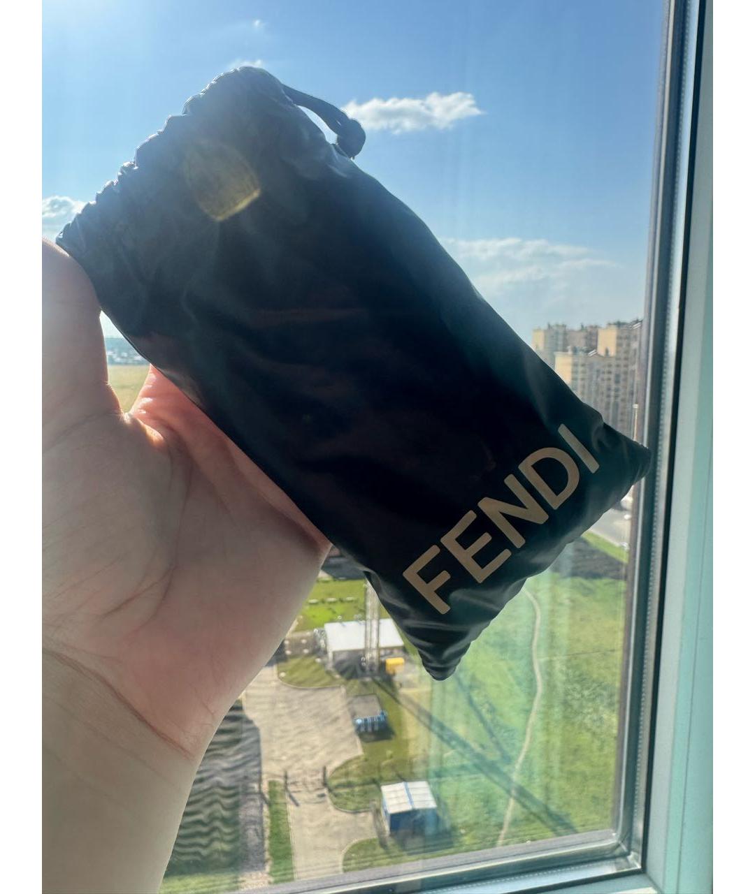 FENDI Черные металлические солнцезащитные очки, фото 6