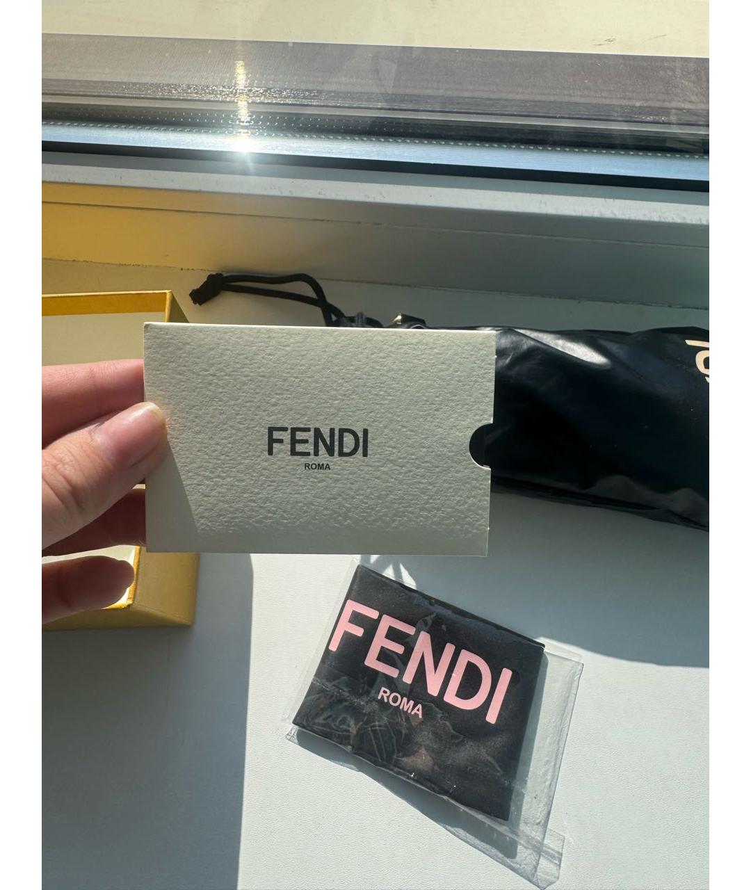 FENDI Черные металлические солнцезащитные очки, фото 4