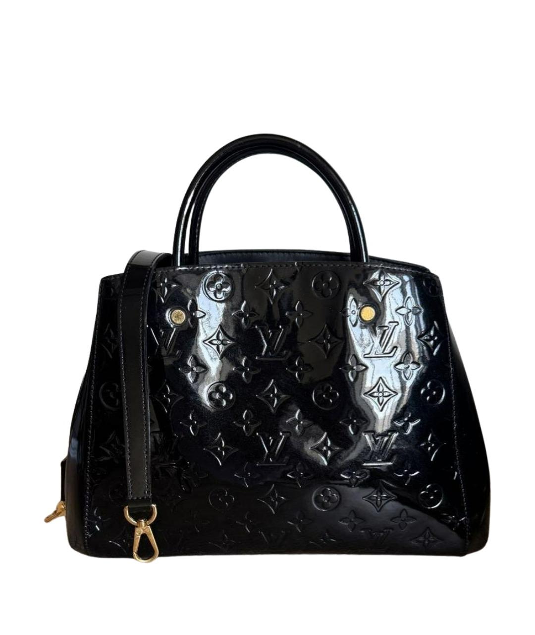 LOUIS VUITTON Черная сумка с короткими ручками из лакированной кожи, фото 1