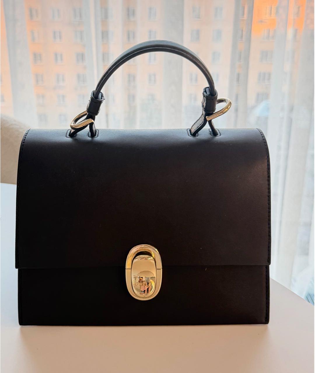 FURLA Коричневая кожаная сумка с короткими ручками, фото 6