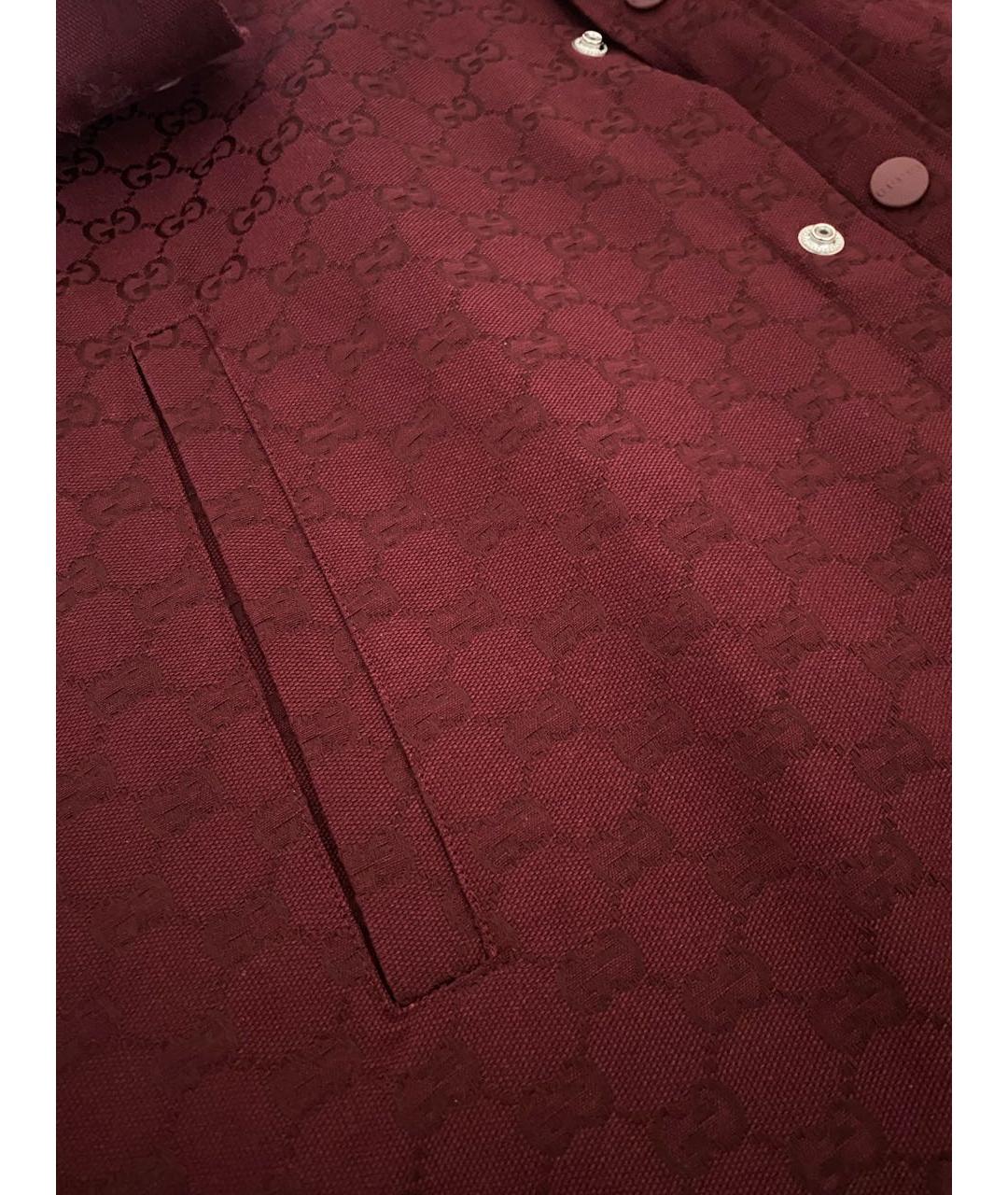 GUCCI Бордовая хлопко-полиэстеровая кэжуал рубашка, фото 4