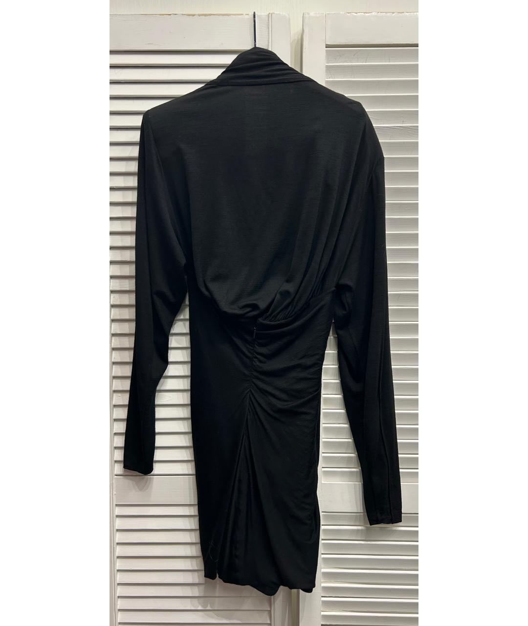 SAINT LAURENT Черное шерстяное коктейльное платье, фото 2