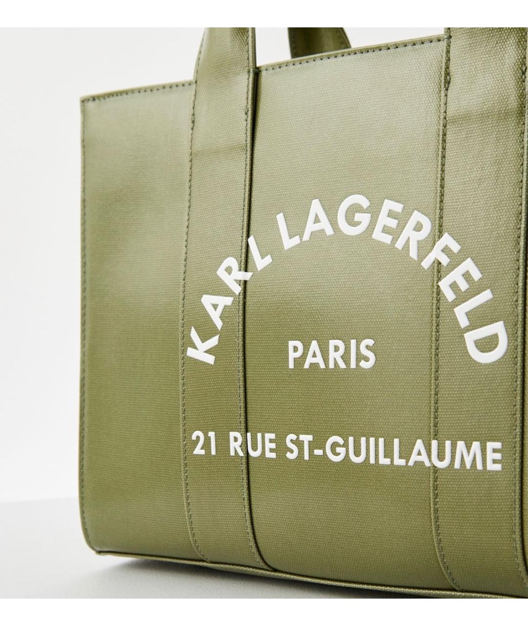 KARL LAGERFELD Зеленая сумка с короткими ручками из искусственной кожи, фото 3