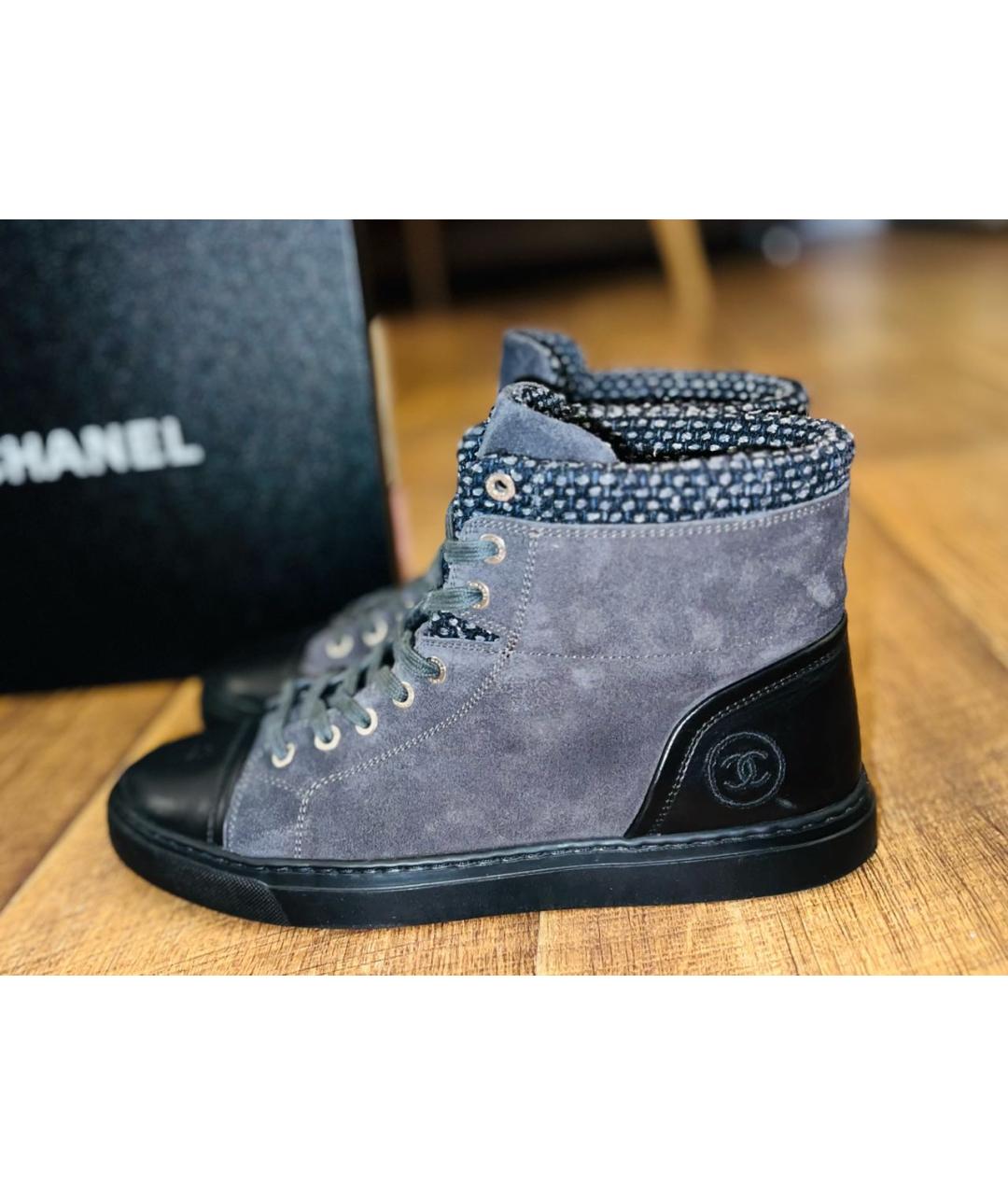 CHANEL Серые замшевые кеды, фото 9
