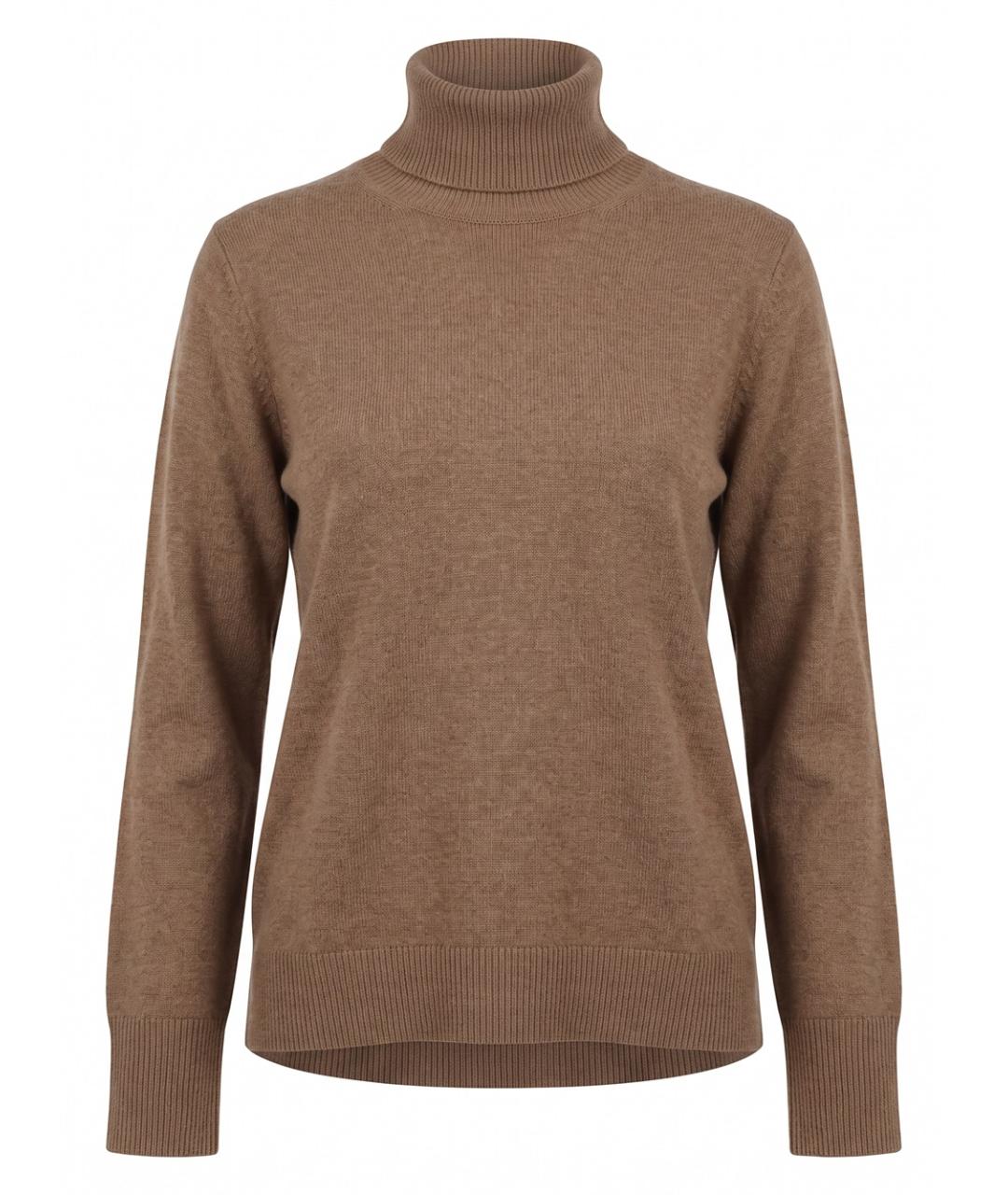 MAX MARA Коричневая шерстяная водолазка, фото 1