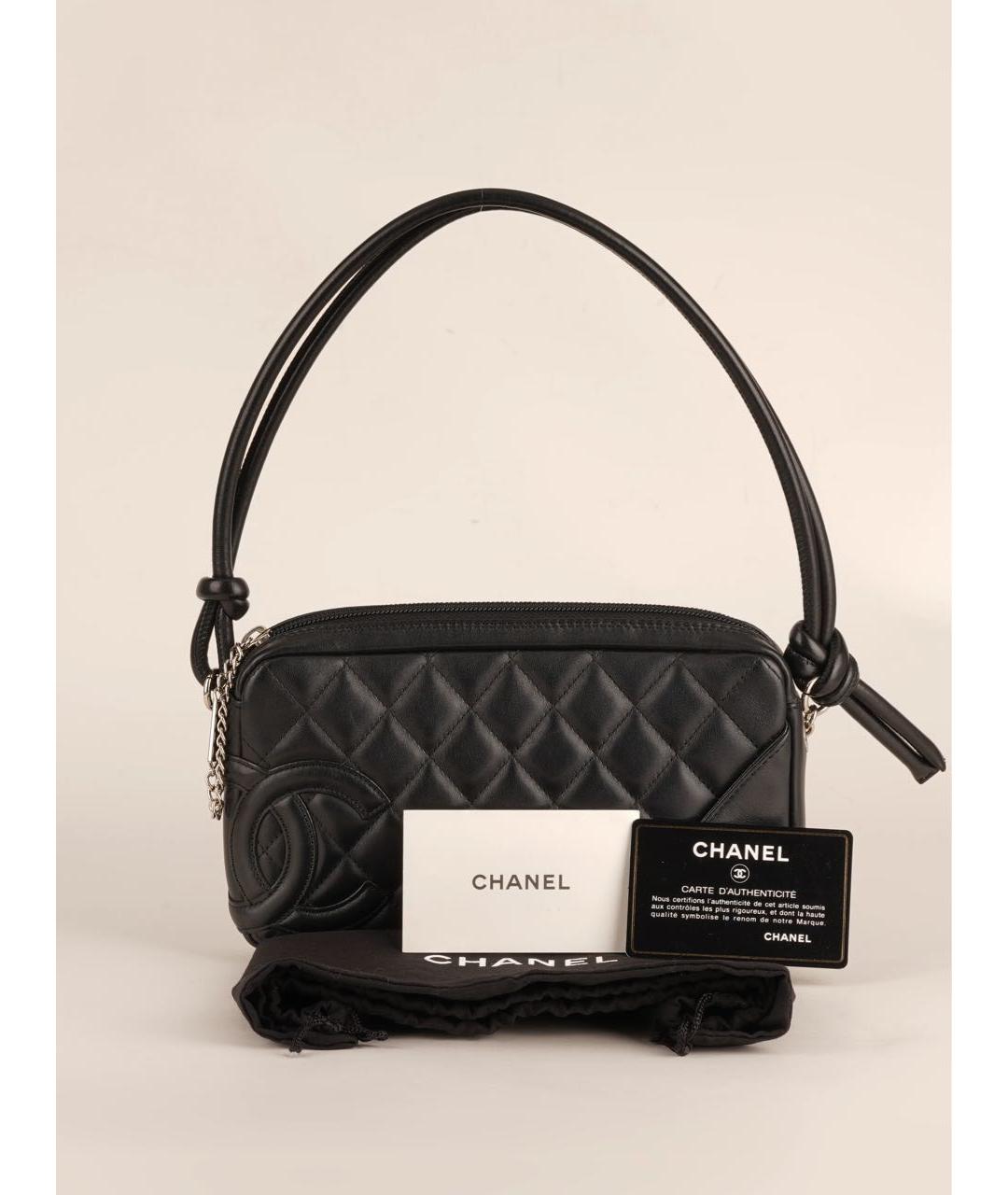 CHANEL Черная кожаная сумка с короткими ручками, фото 2