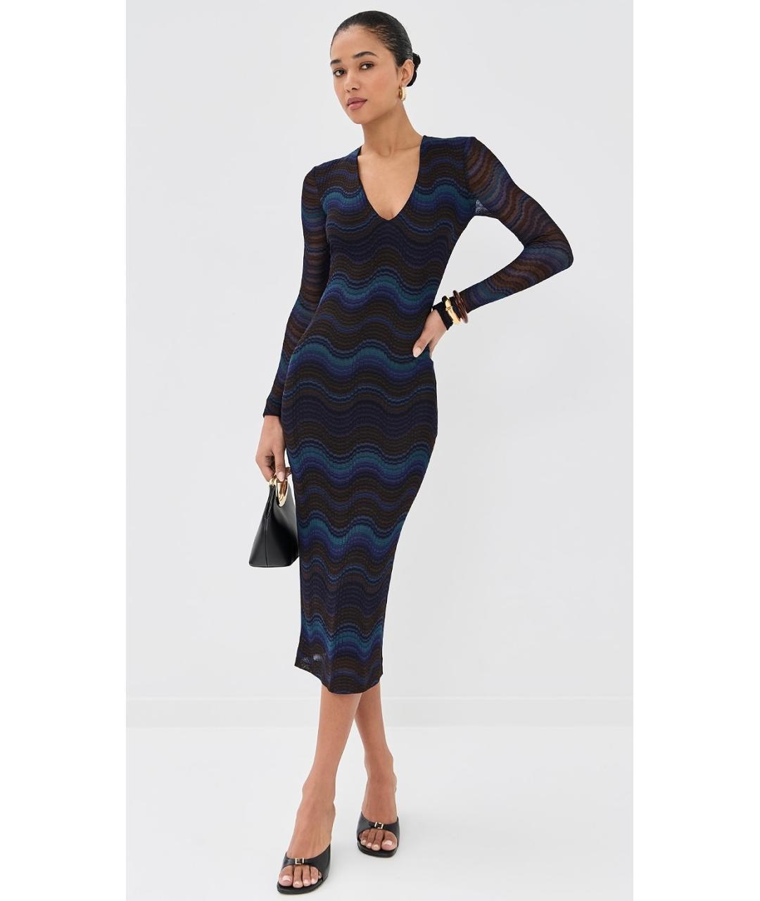 MISSONI Синее вискозное коктейльное платье, фото 4