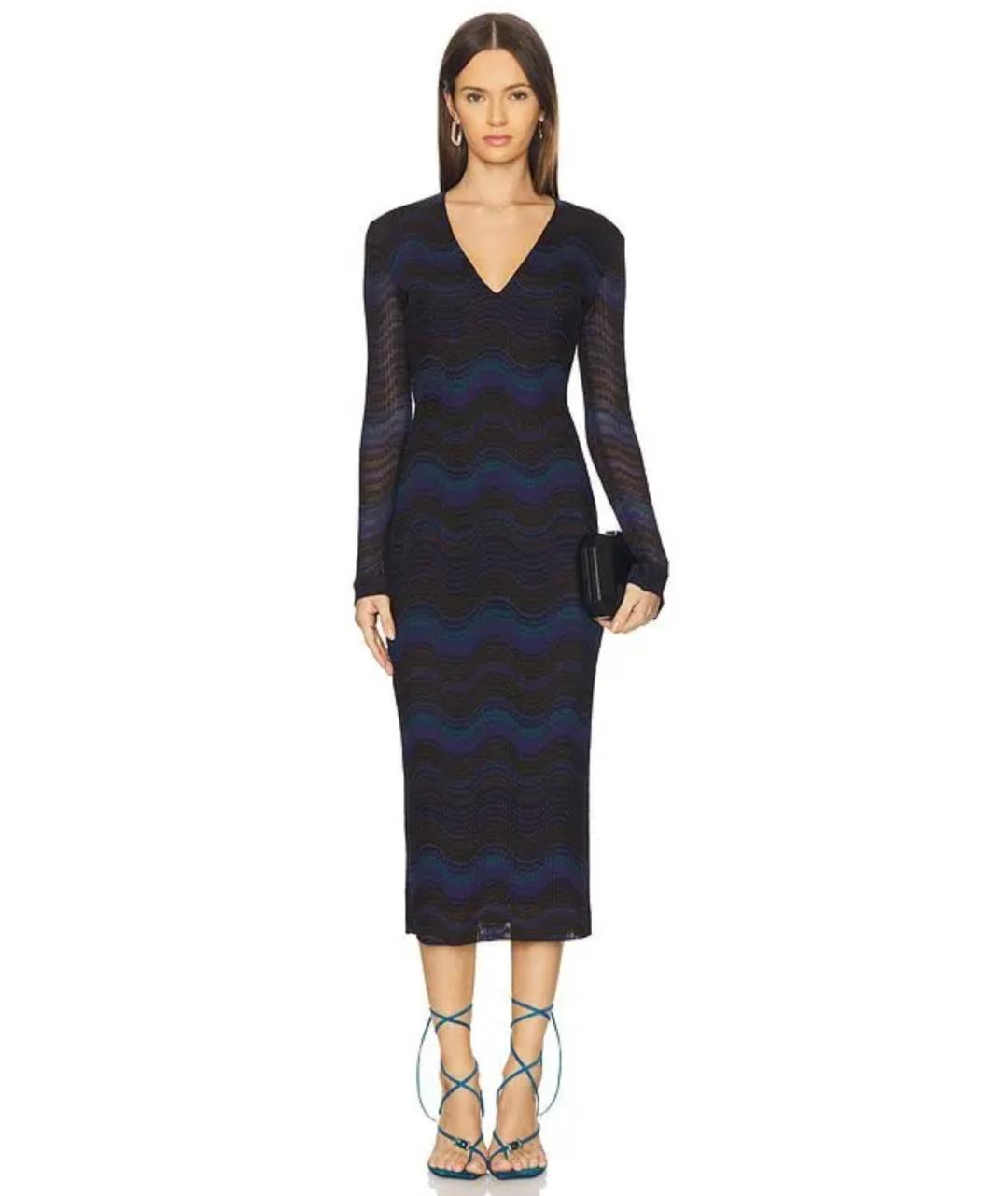 MISSONI Синее вискозное коктейльное платье, фото 6