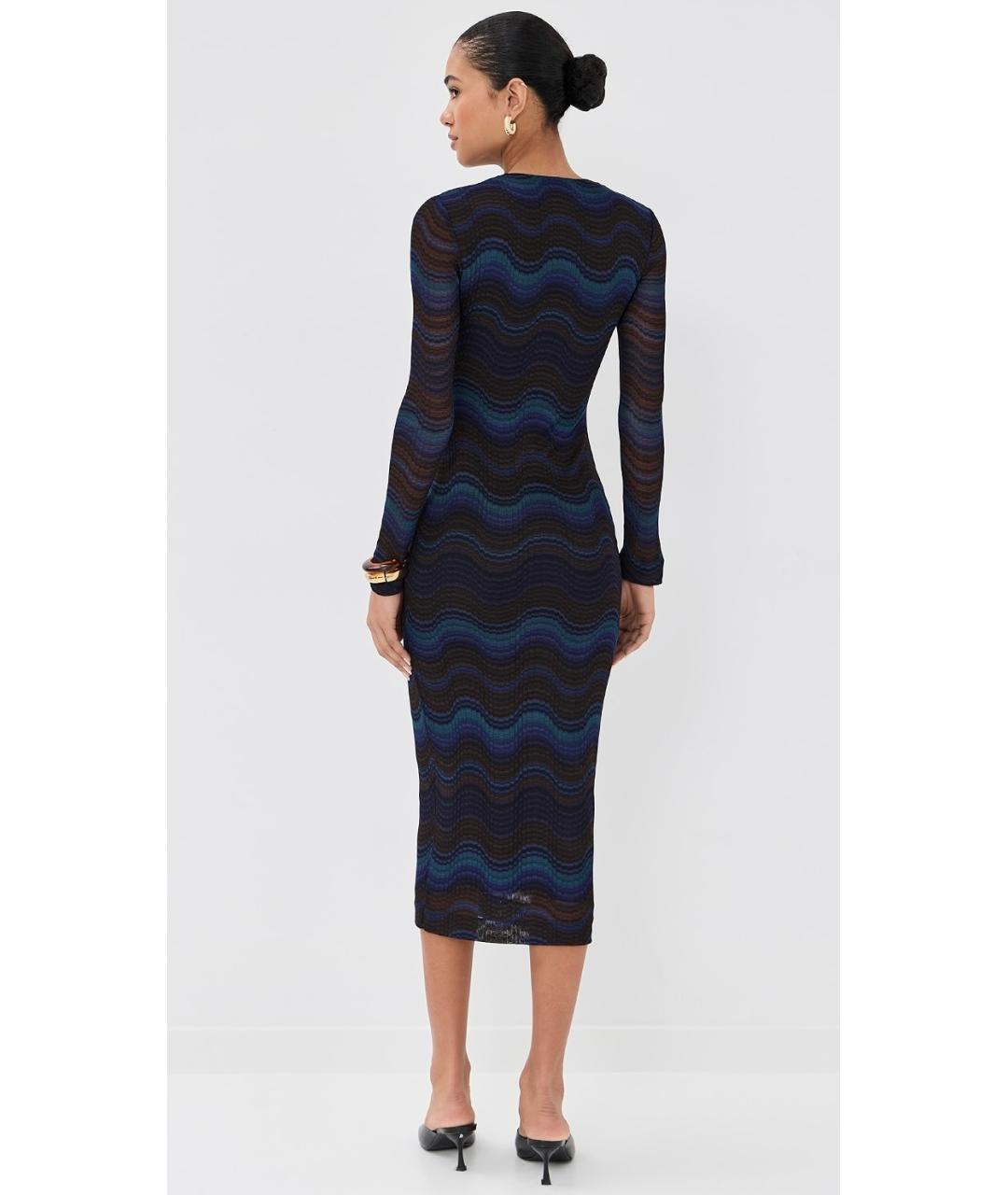 MISSONI Синее вискозное коктейльное платье, фото 5