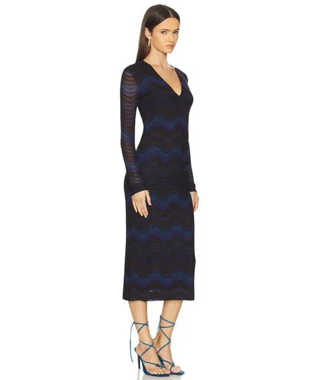 MISSONI Синее вискозное коктейльное платье, фото 7