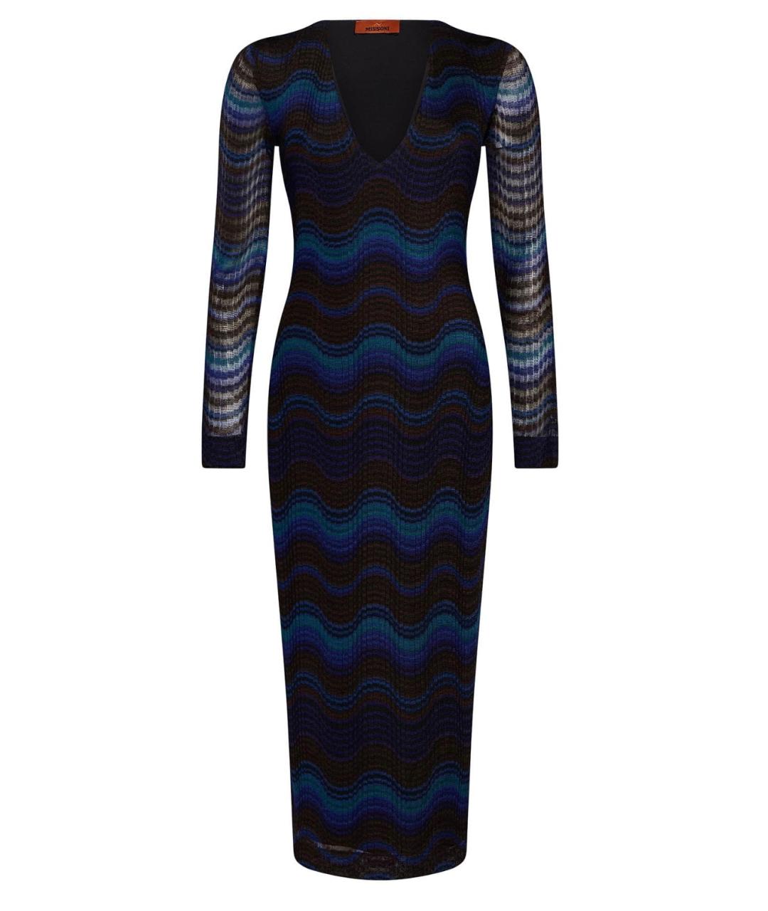MISSONI Синее вискозное коктейльное платье, фото 1