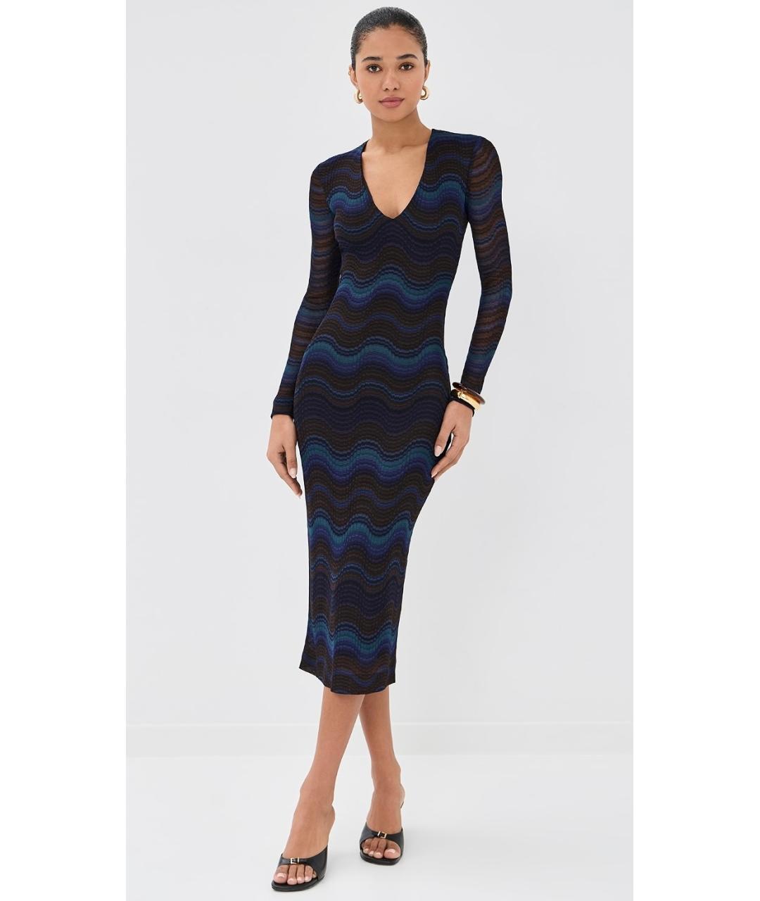 MISSONI Синее вискозное коктейльное платье, фото 3