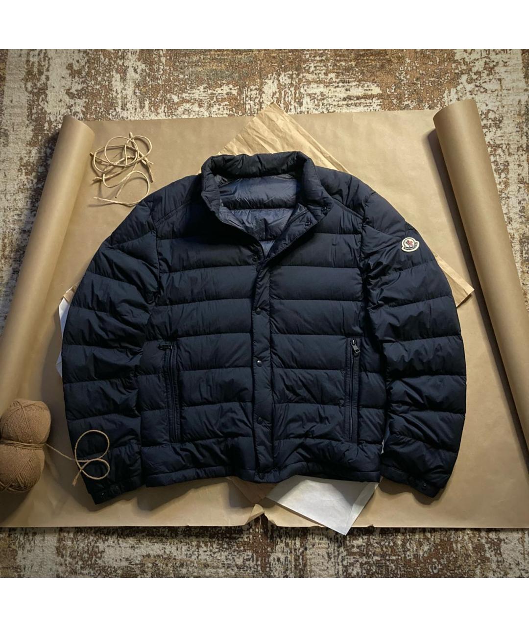 MONCLER Темно-синяя нейлоновая куртка, фото 9