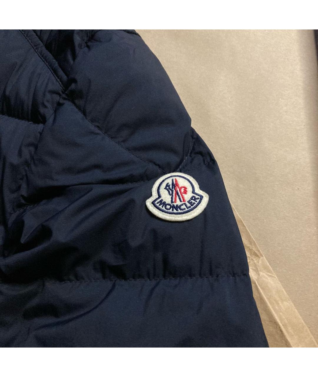 MONCLER Темно-синяя нейлоновая куртка, фото 2