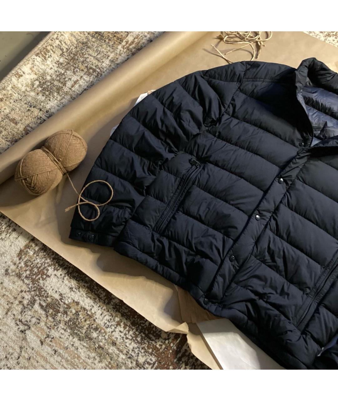 MONCLER Темно-синяя нейлоновая куртка, фото 3