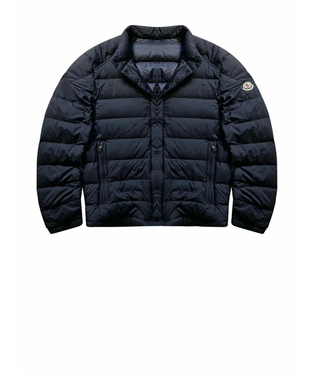 MONCLER Темно-синяя нейлоновая куртка, фото 1