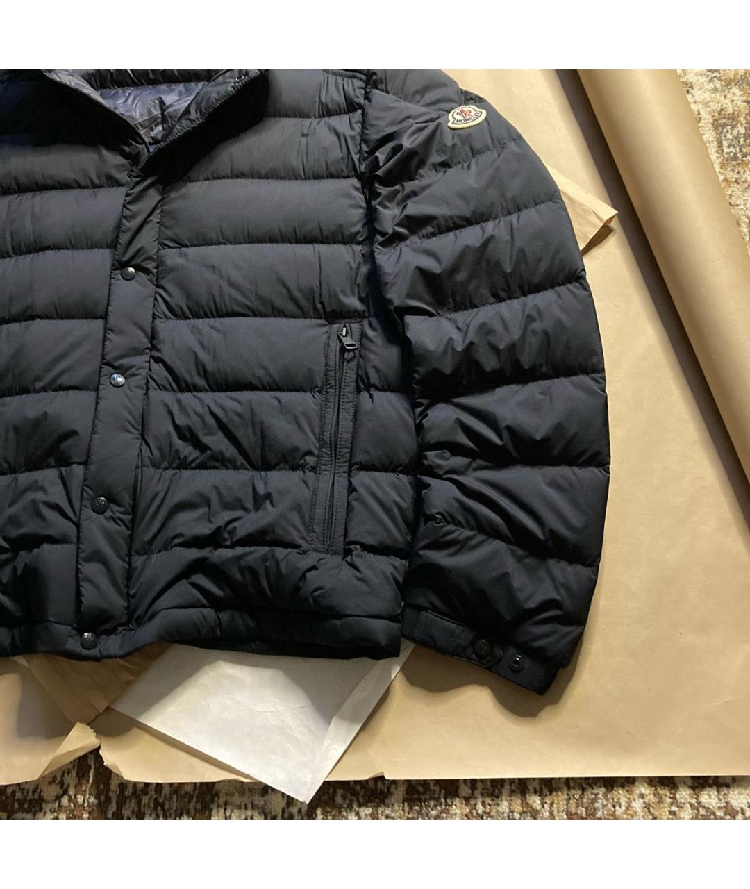 MONCLER Темно-синяя нейлоновая куртка, фото 4