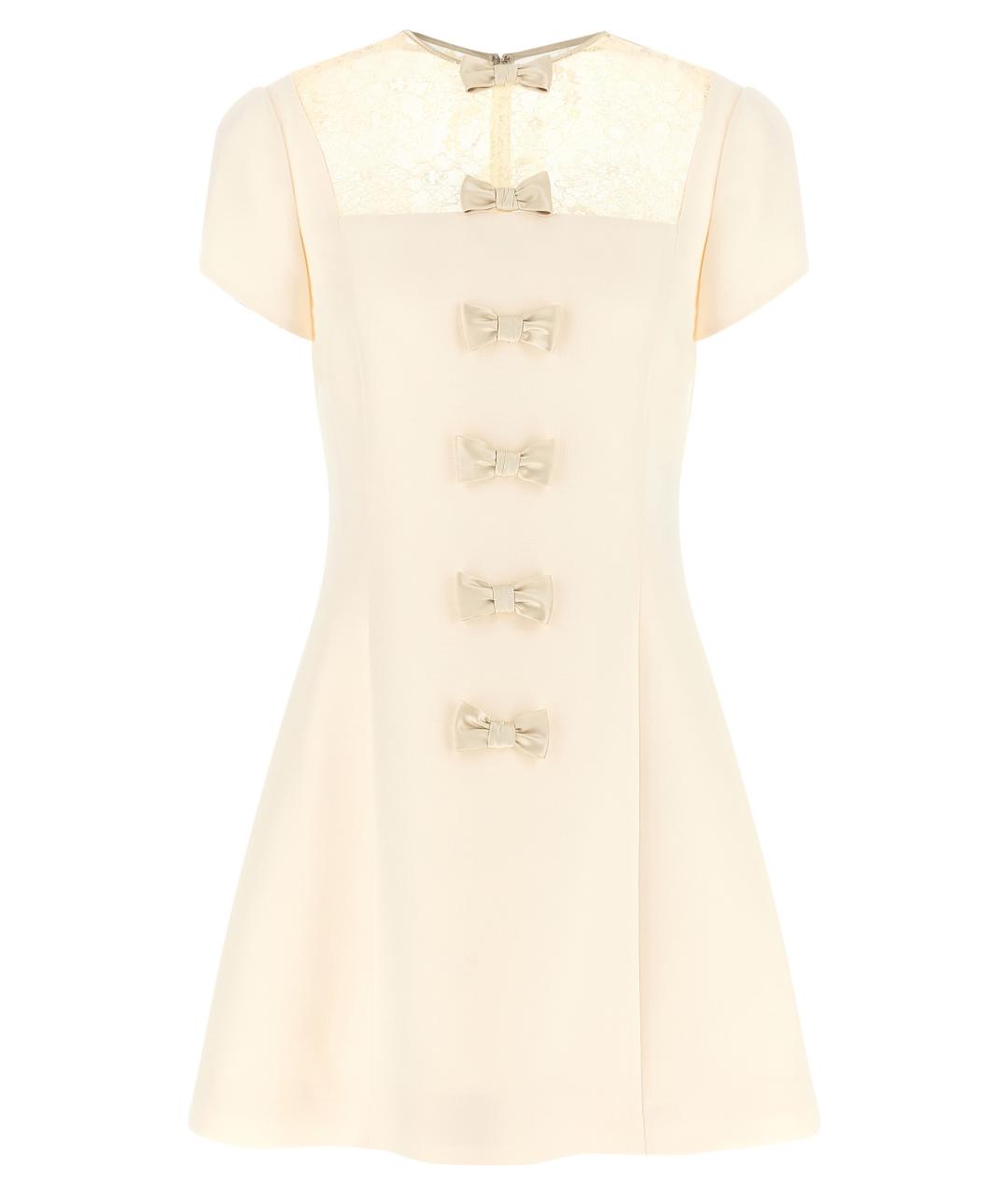 VALENTINO Белое шерстяное коктейльное платье, фото 1