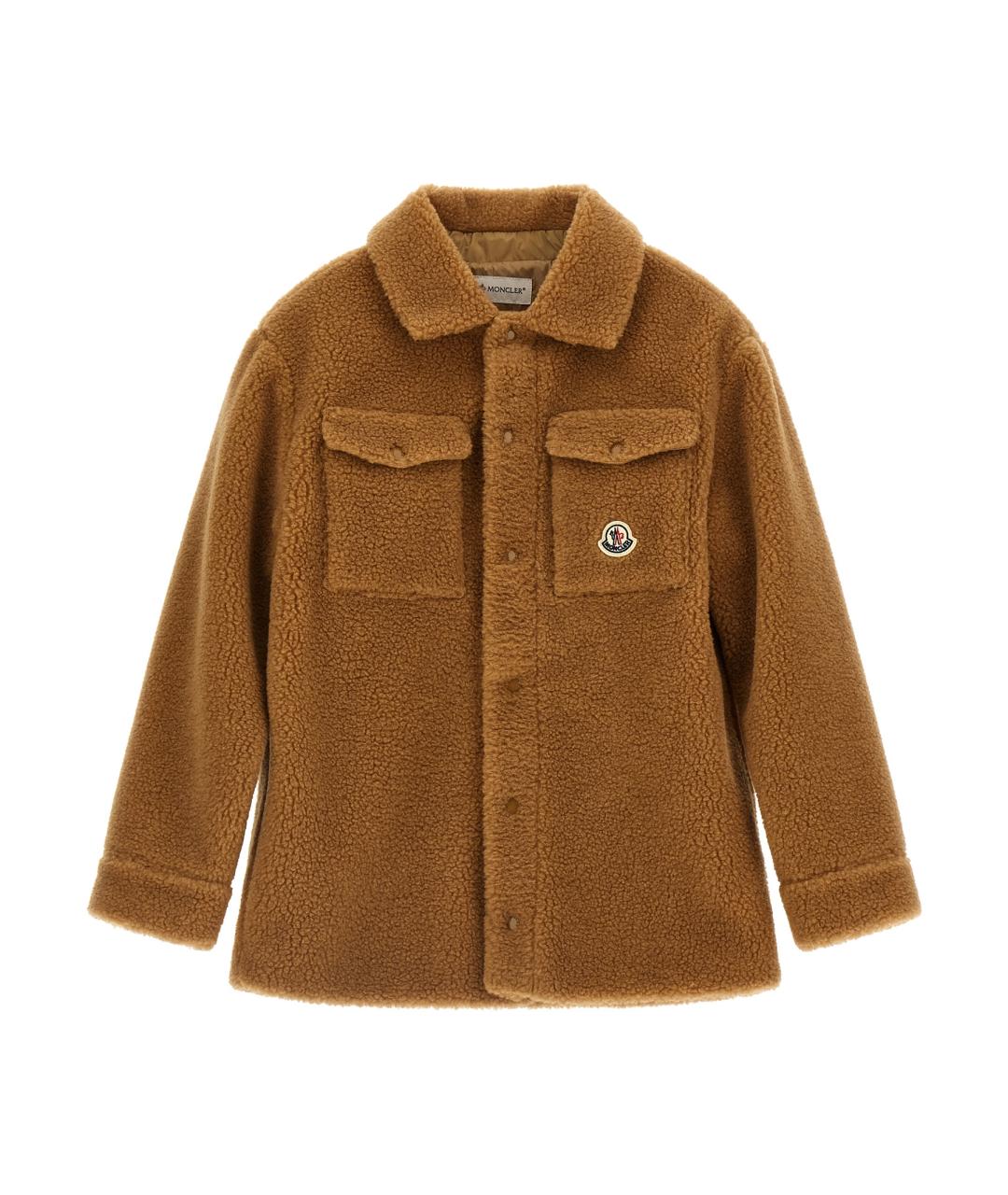 MONCLER ENFANT Коричневая хлопковая детская рубашка, фото 1
