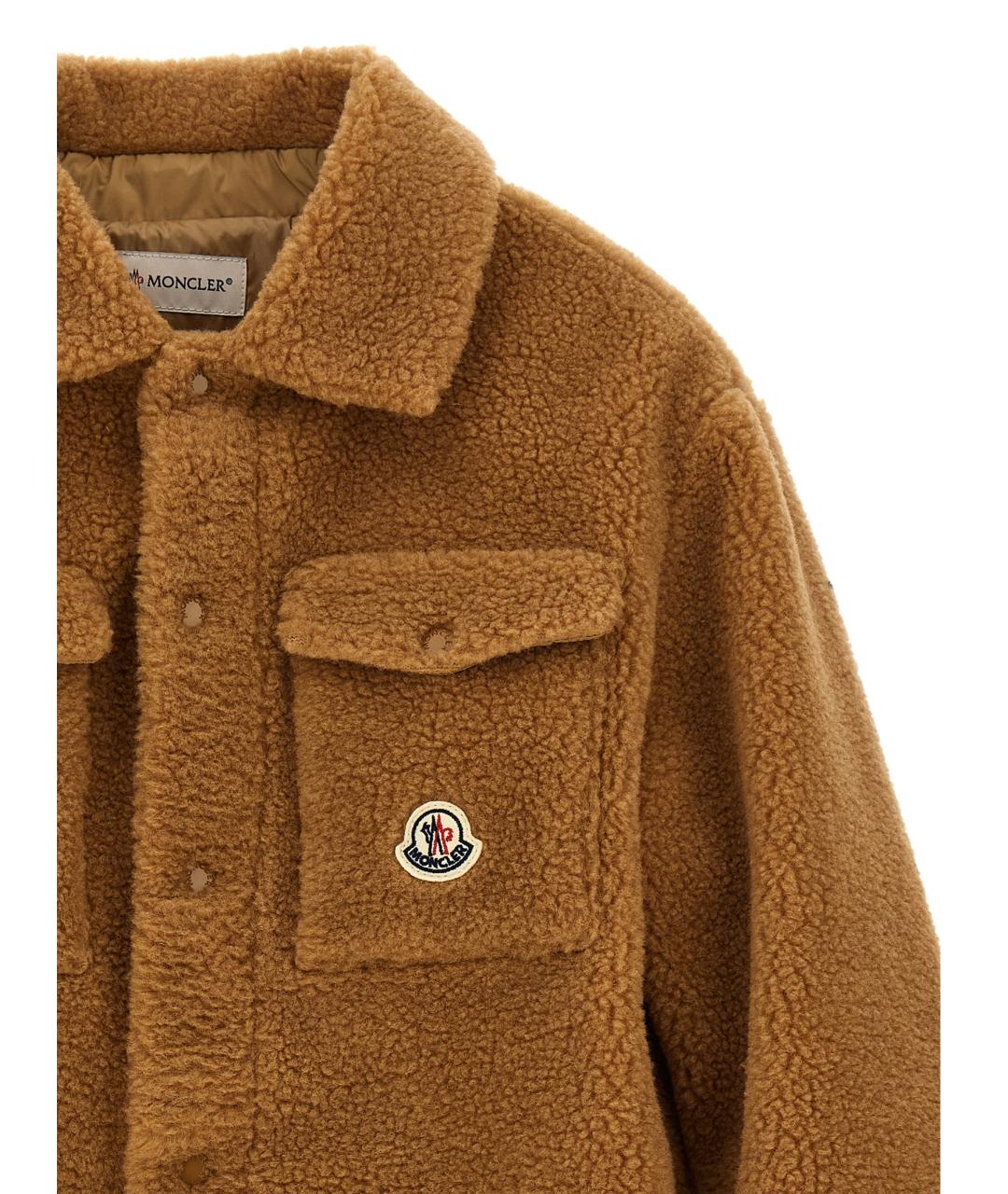 MONCLER ENFANT Коричневая хлопковая детская рубашка, фото 4