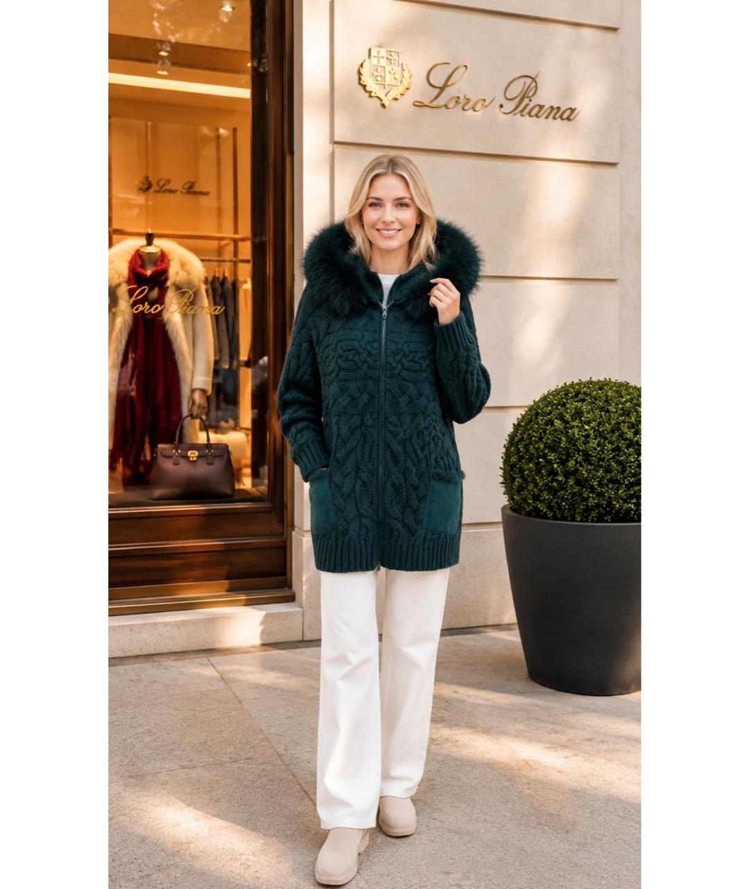 LORO PIANA Зеленая кашемировая парка, фото 8