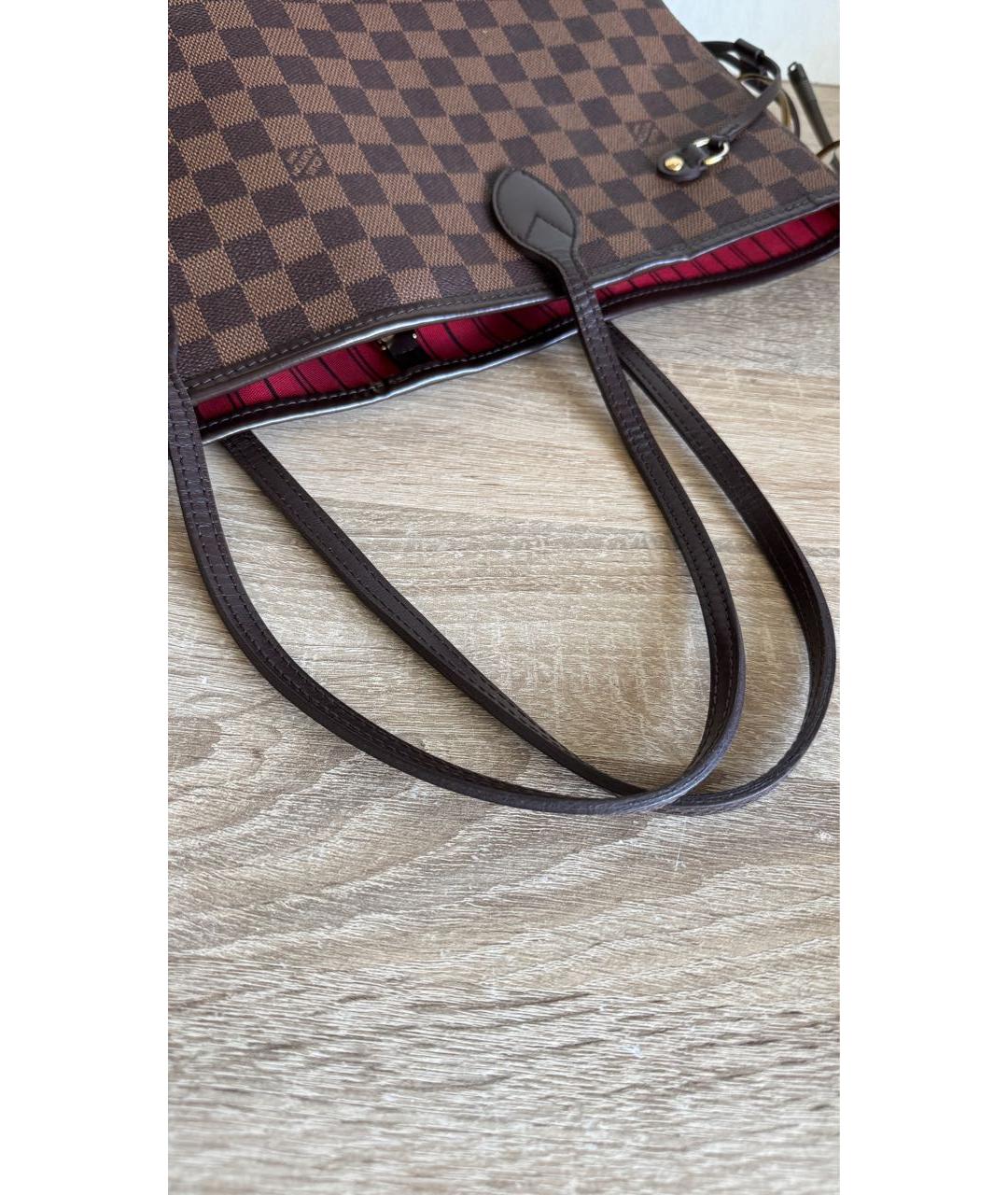 LOUIS VUITTON Коричневая сумка тоут из канвы, фото 8