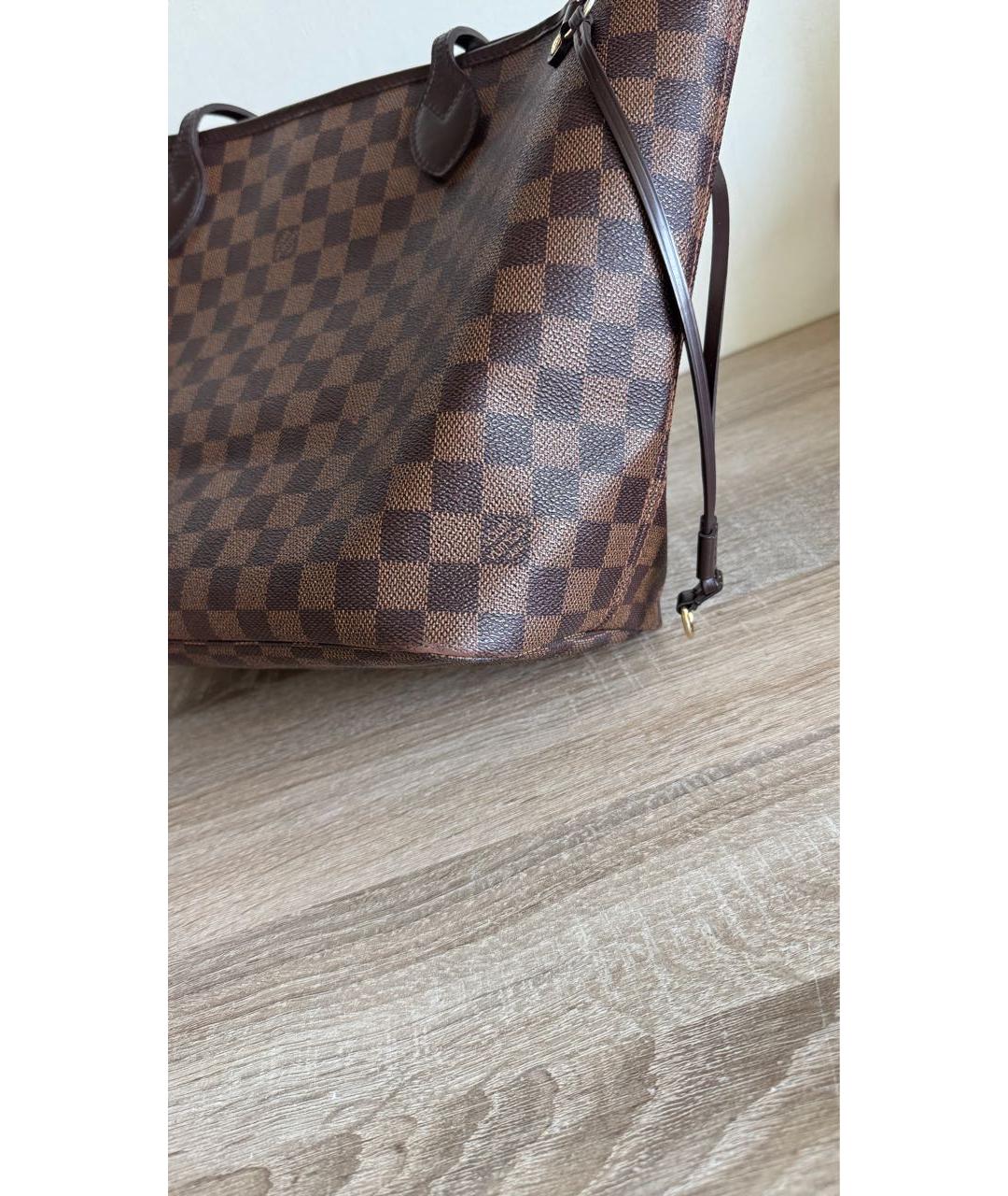 LOUIS VUITTON Коричневая сумка тоут из канвы, фото 5