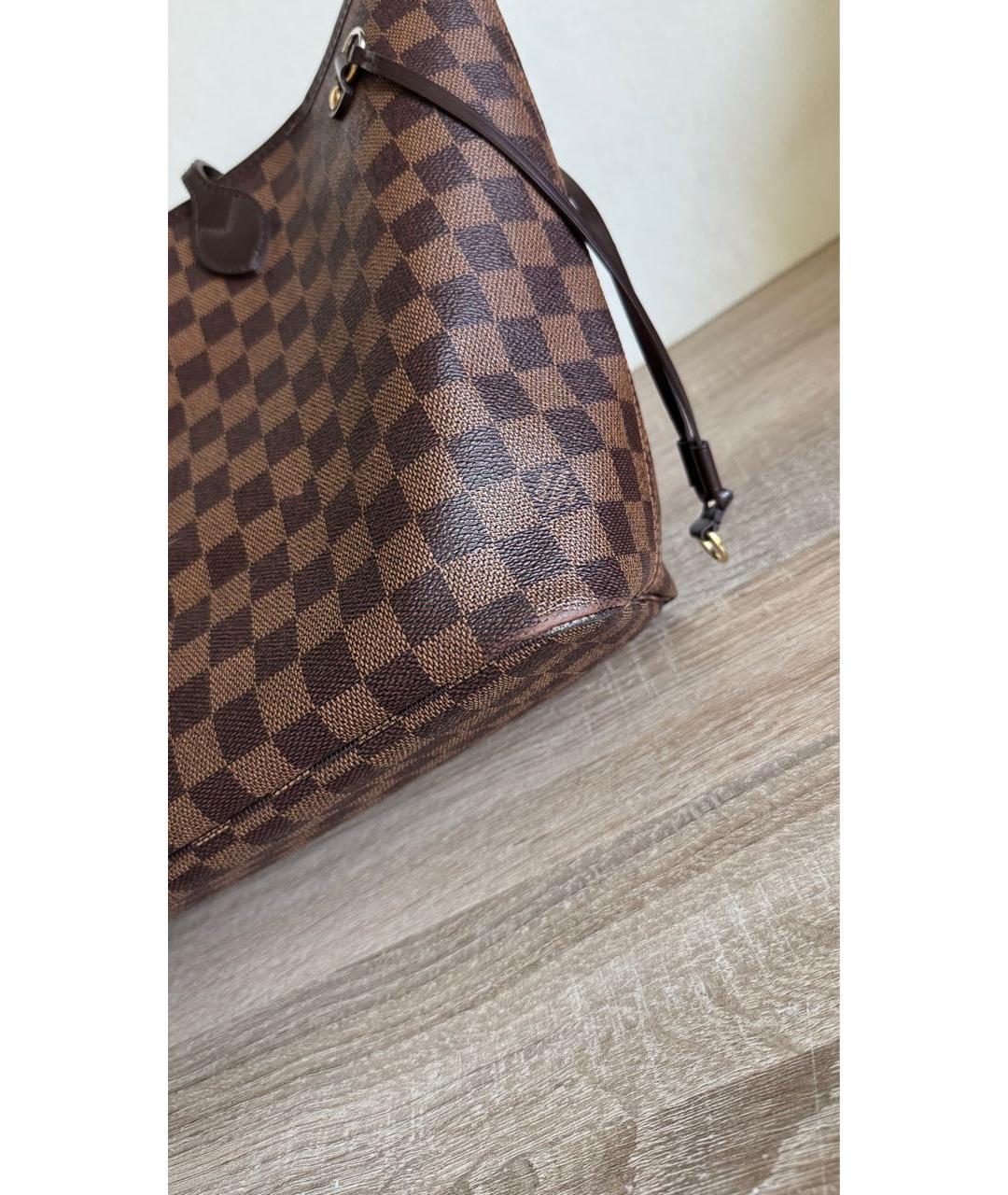 LOUIS VUITTON Коричневая сумка тоут из канвы, фото 4