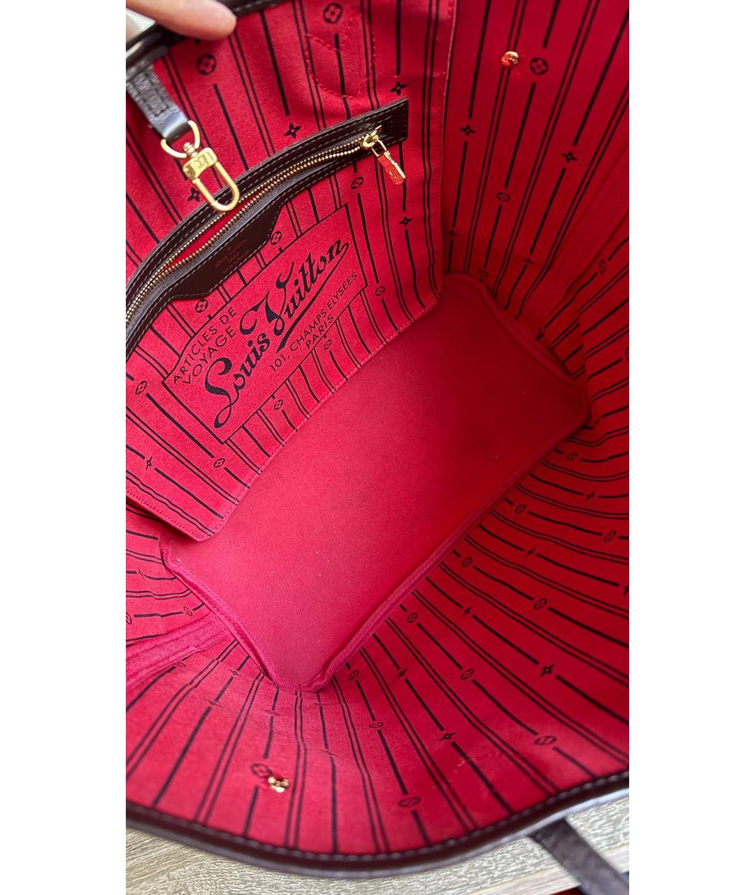 LOUIS VUITTON Коричневая сумка тоут из канвы, фото 7