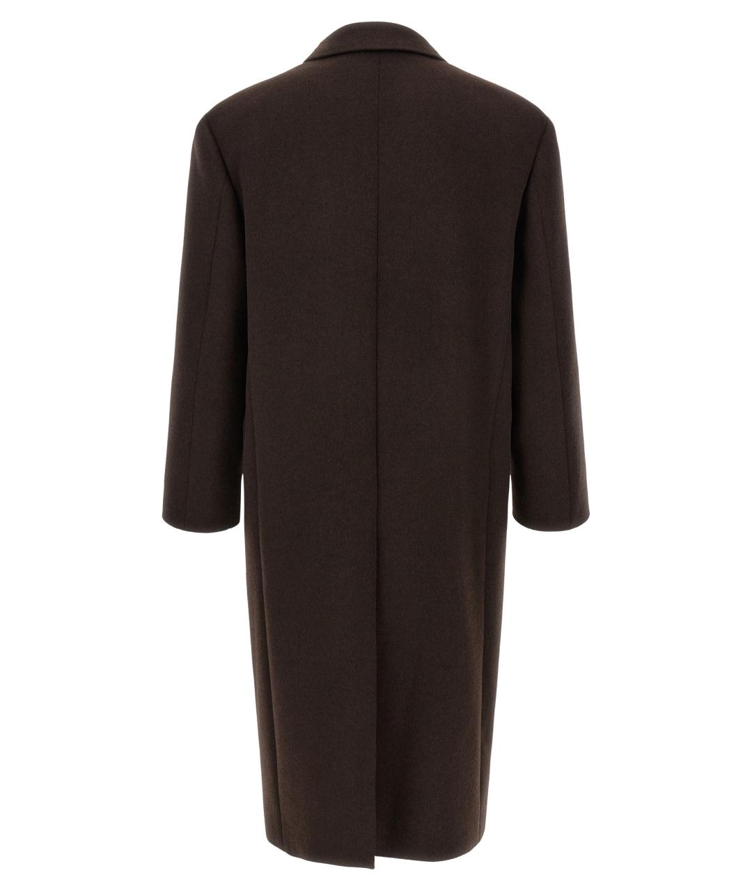 SAINT LAURENT Коричневое шерстяное пальто, фото 2