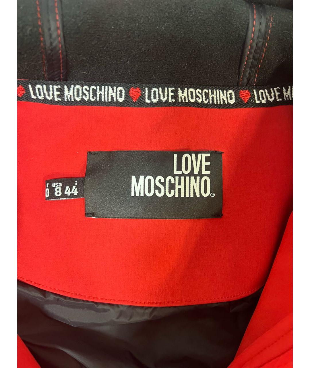 LOVE MOSCHINO Красная полиамидовая куртка, фото 3