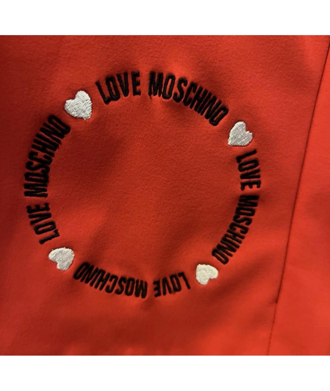 LOVE MOSCHINO Красная полиамидовая куртка, фото 4