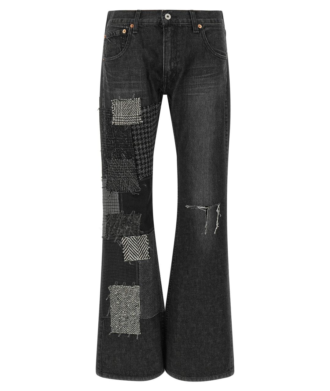 JUNYA WATANABE Черные хлопковые джинсы клеш, фото 1