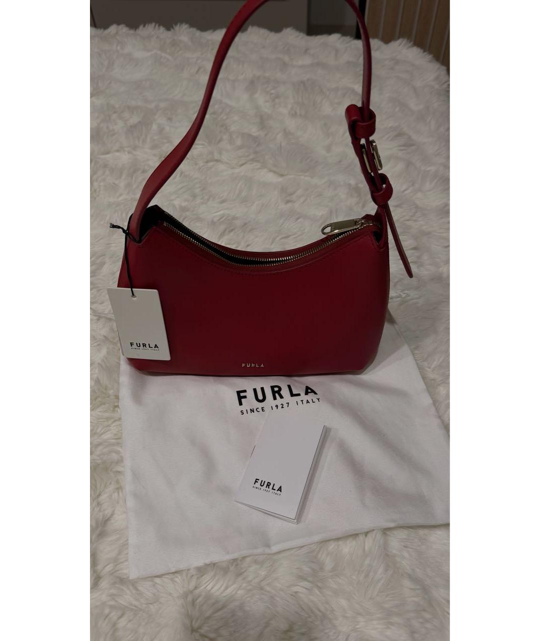 FURLA Красная кожаная сумка через плечо, фото 5