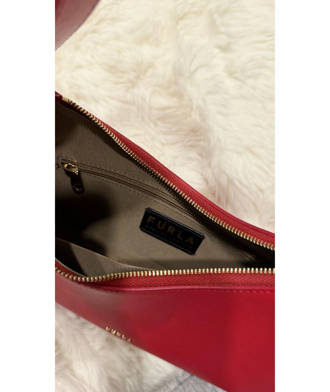 FURLA Красная кожаная сумка через плечо, фото 4