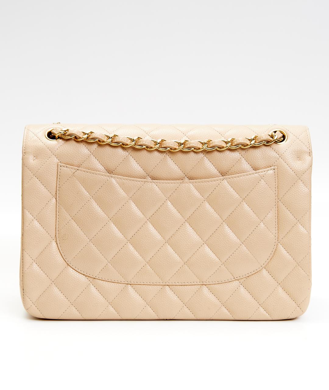 CHANEL Бежевая кожаная сумка через плечо, фото 4