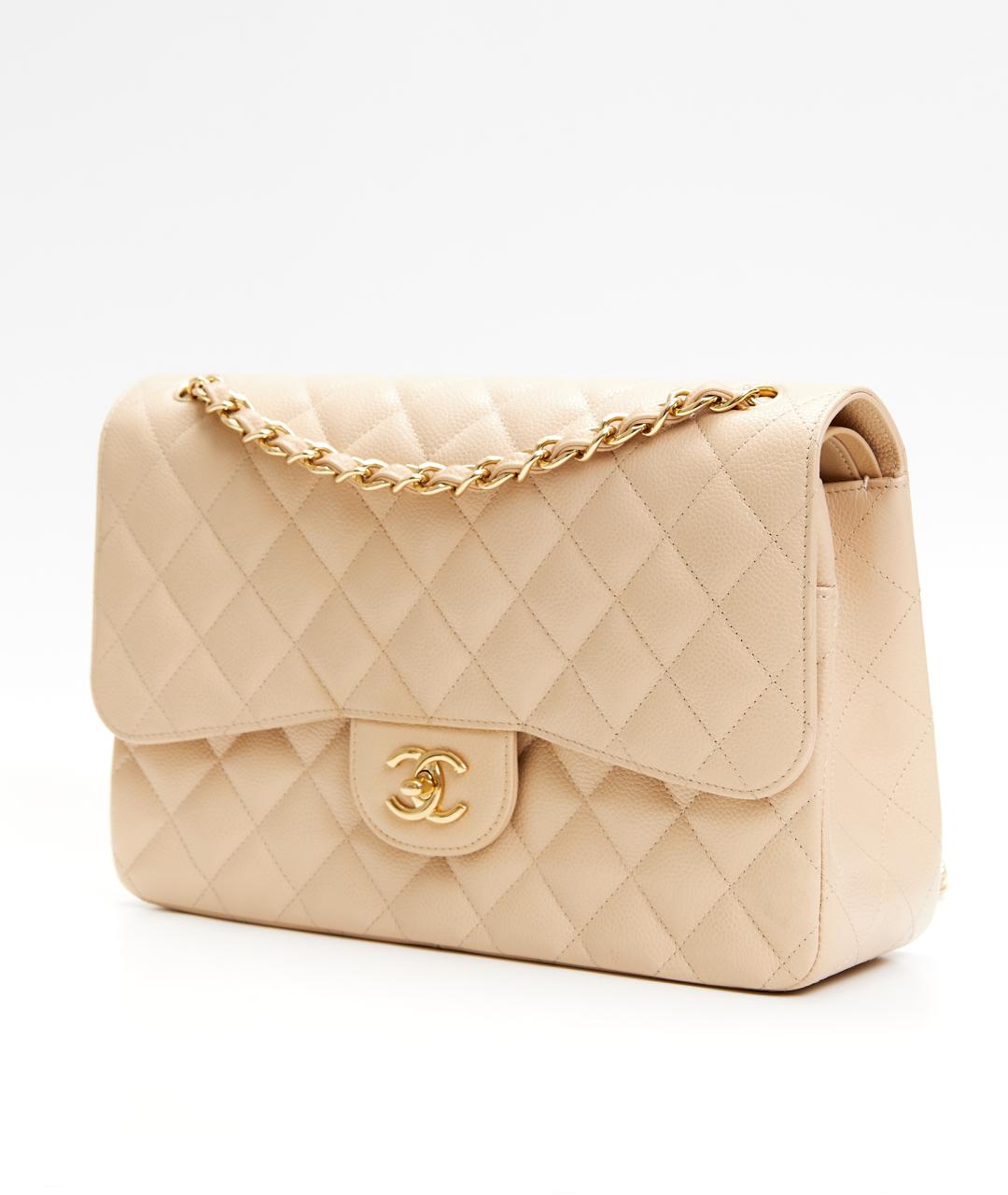 CHANEL Бежевая кожаная сумка через плечо, фото 2