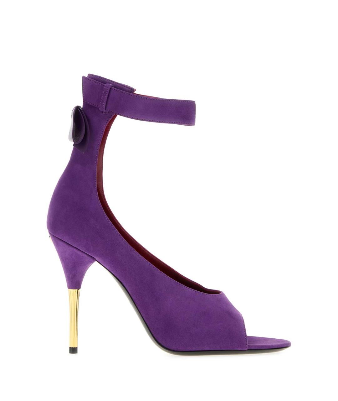 VALENTINO Фиолетовые замшевые босоножки, фото 1