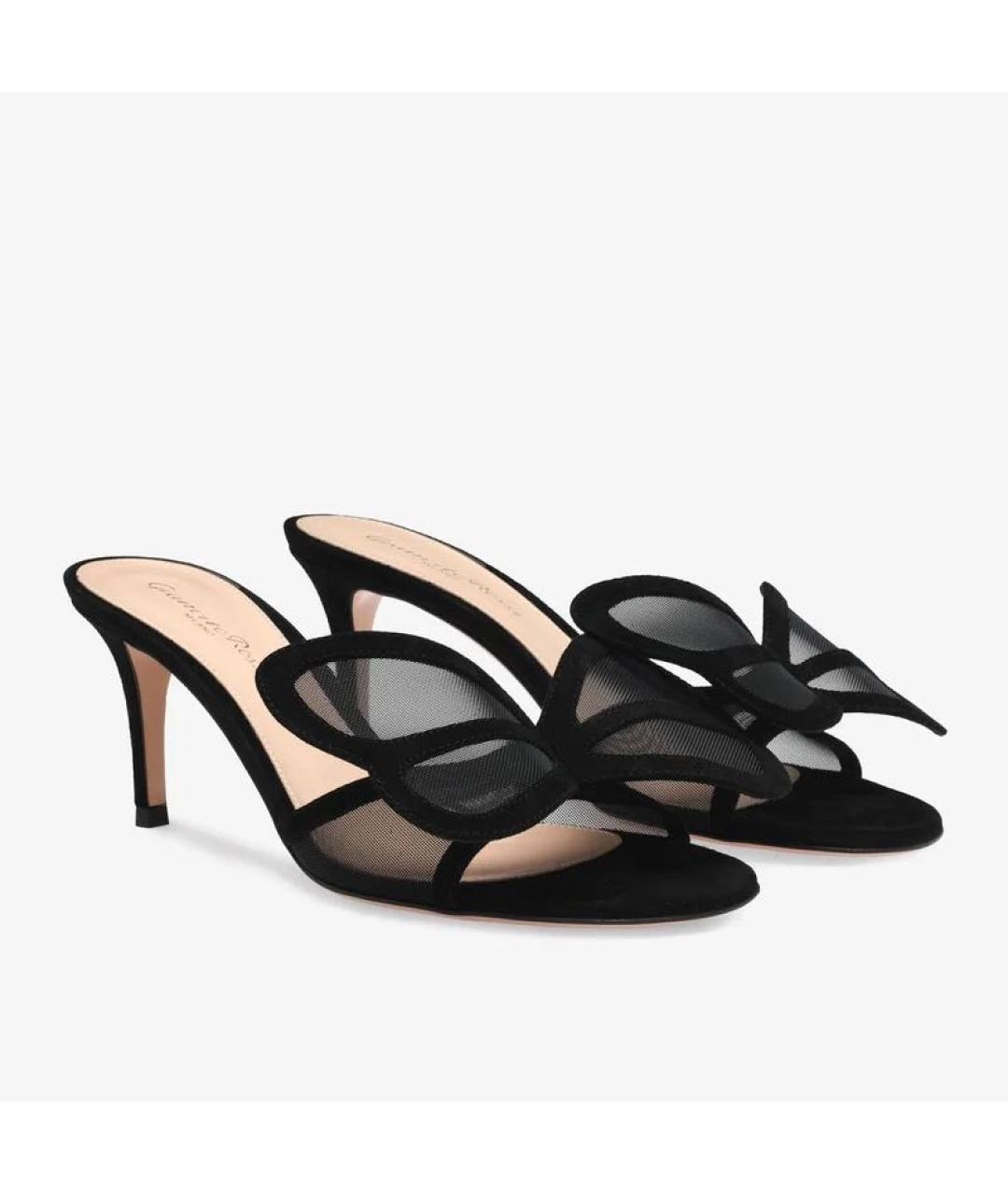 GIANVITO ROSSI Черные замшевые мюли, фото 4