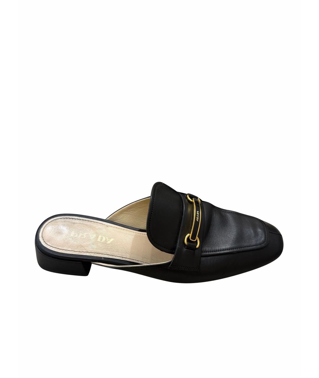 PRADA Черные кожаные мюли, фото 1
