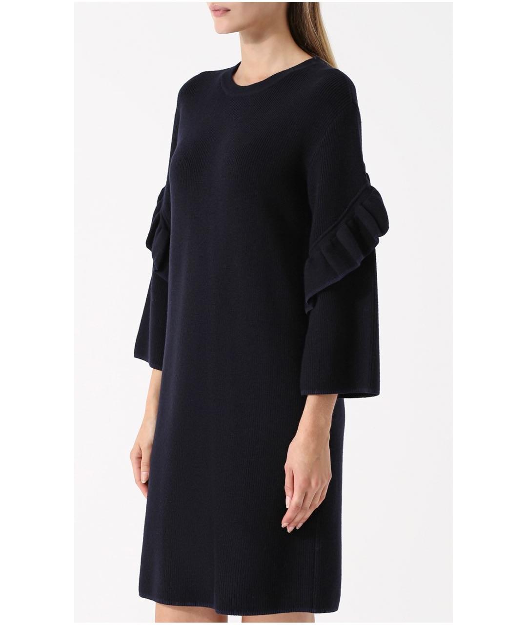 TORY BURCH Темно-синее шерстяное повседневное платье, фото 4