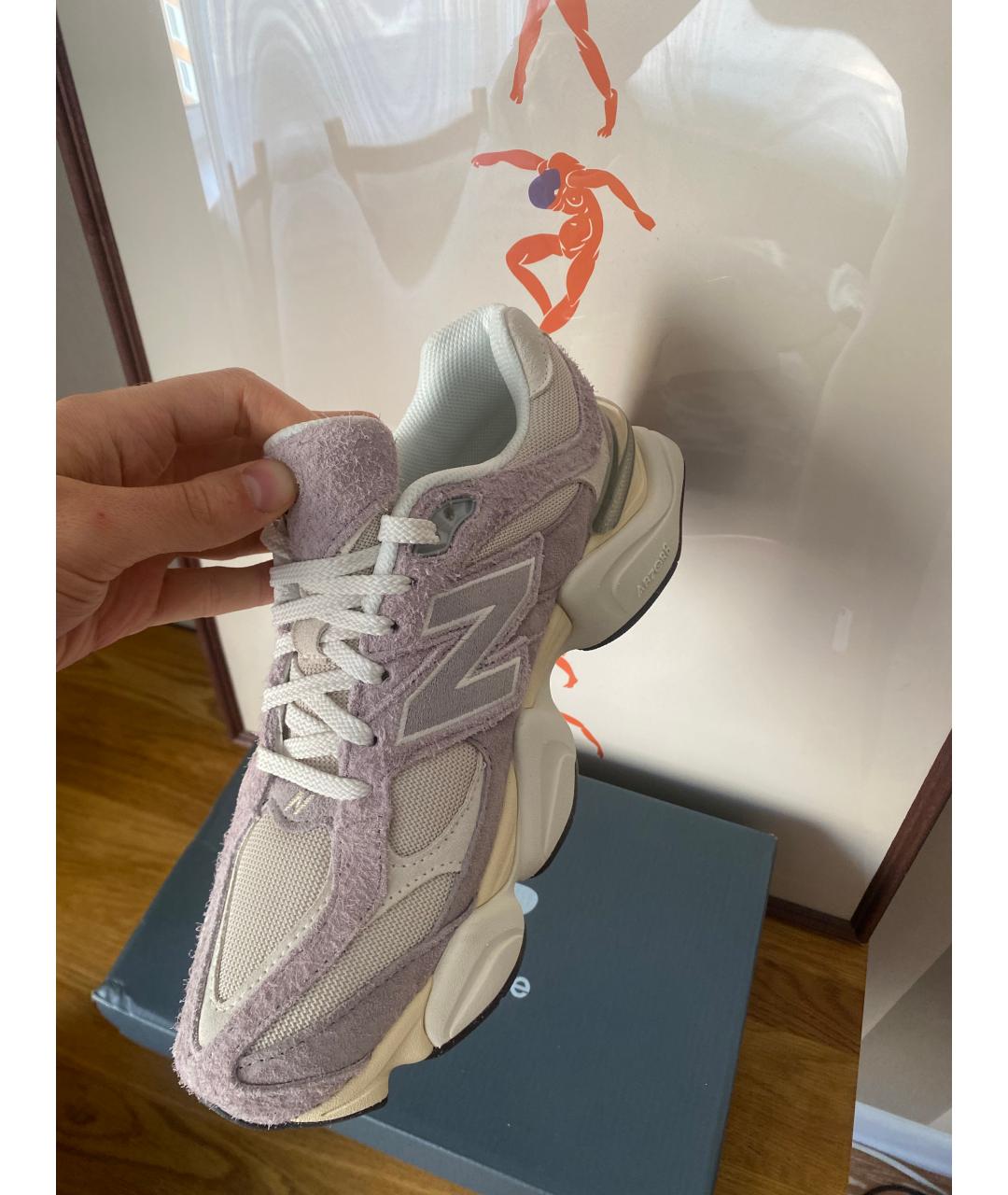 NEW BALANCE Фиолетовые замшевые высокие кроссовки / кеды, фото 3